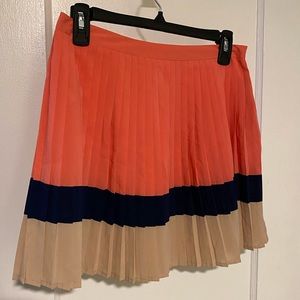 Forever 21 striped color block pleated mini skirt